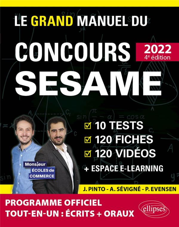 Le Grand Manuel du concours SESAME. 10 tests, 120 fiches, 120 vidéos de cours, 1 000 questions, Edit
