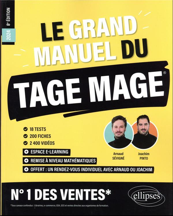 Le Grand Manuel du TAGE MAGE. 18 tests, 200 fiches, 2400 vidéos, Edition 2024