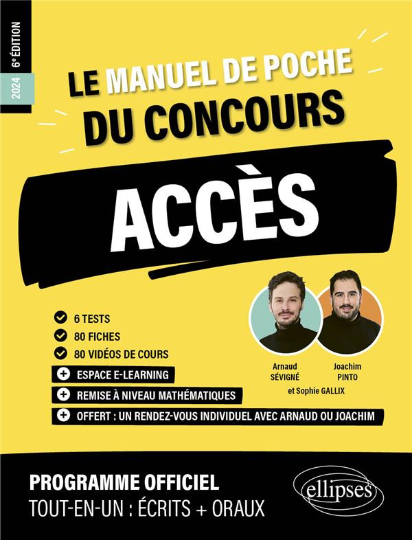 Le manuel de poche du concours ACCES. Edition 2024