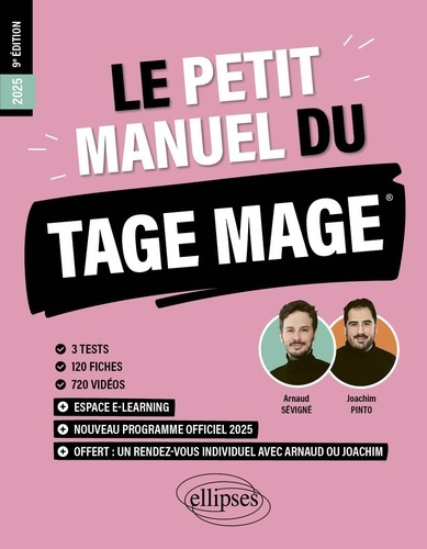 Le petit manuel du TAGE MAGE. 3 tests, 120 fiches, 720 vidéos, Edition 2025
