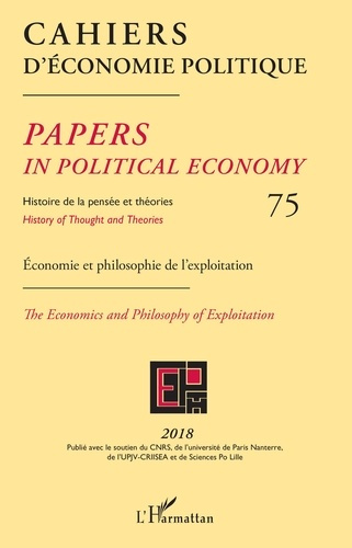 Cahiers d'économie politique N° 75/2018 : Economie et philosophie de l'exploitation