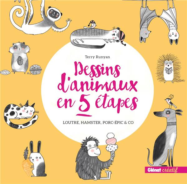 Dessins d'animaux en 5 étapes. Loutre, hamster, porc-épic & co