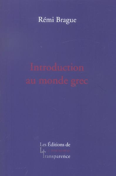 INTRODUCTION AU MONDE GREC (VENTE FERME)