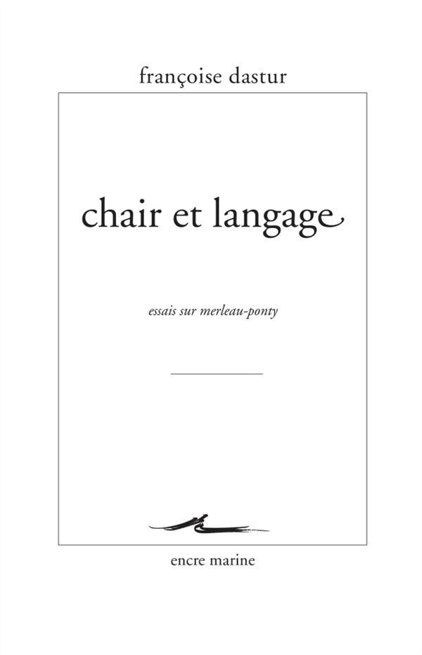 Chair et langage. Essais sur Merleau-Ponty