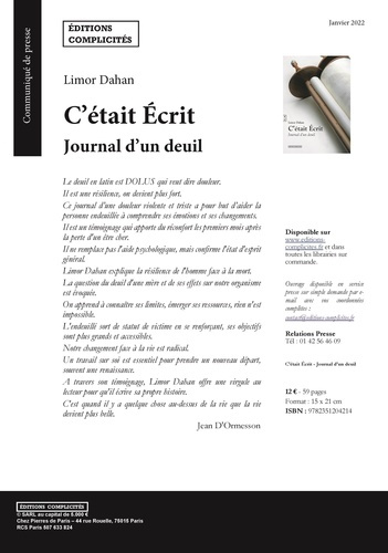 C'était écrit. Journal d'un deuil