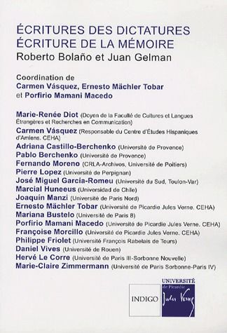 ECRITURES DES DICTATURES ECRITURE DE LA MEMOIRE