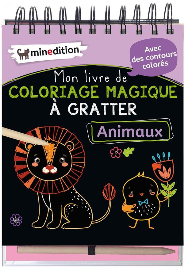 Mon livre de coloriage magique à gratter Animaux. Avec un crayon en bois