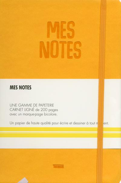 Notes cuir citron. Mes notes - Une gamme de papeterie - Carnet ligné de 200 pages avec un marque-pag