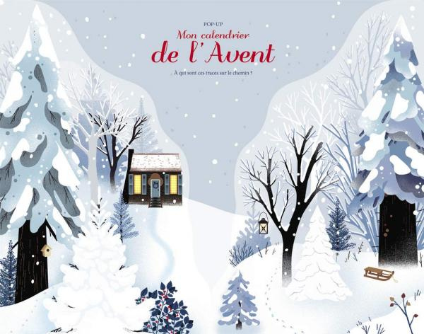 Pop-up mon calendrier de l'avent. A qui sont ces traces sur le chemin ?