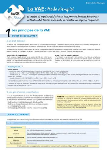 VAE : mode d'emploi