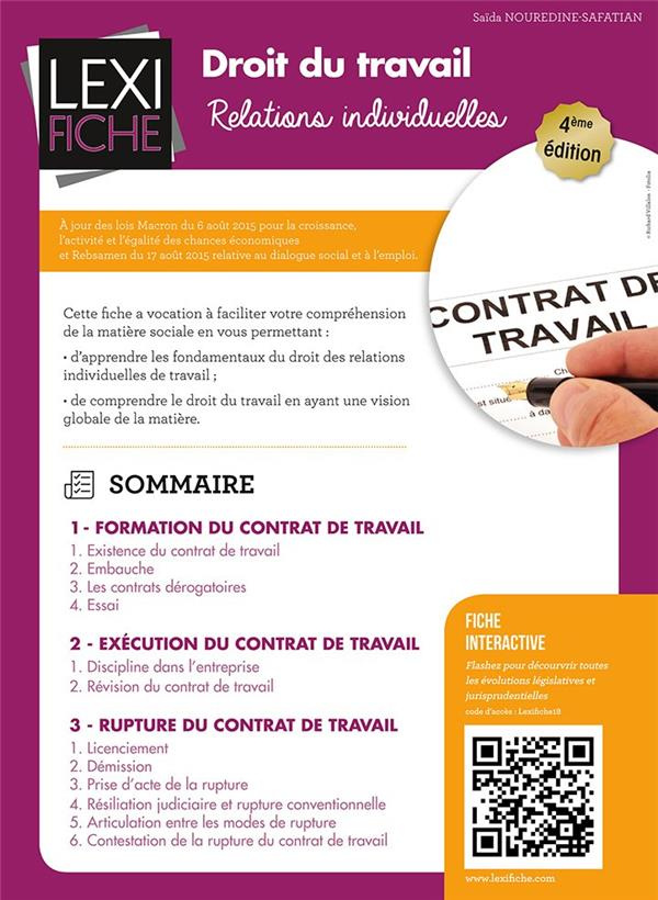 Droit du travail. Relations individuelles, 4e édition