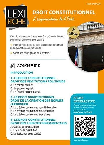 Droit constitutionnel. L'organisation de l'Etat, 2e édition