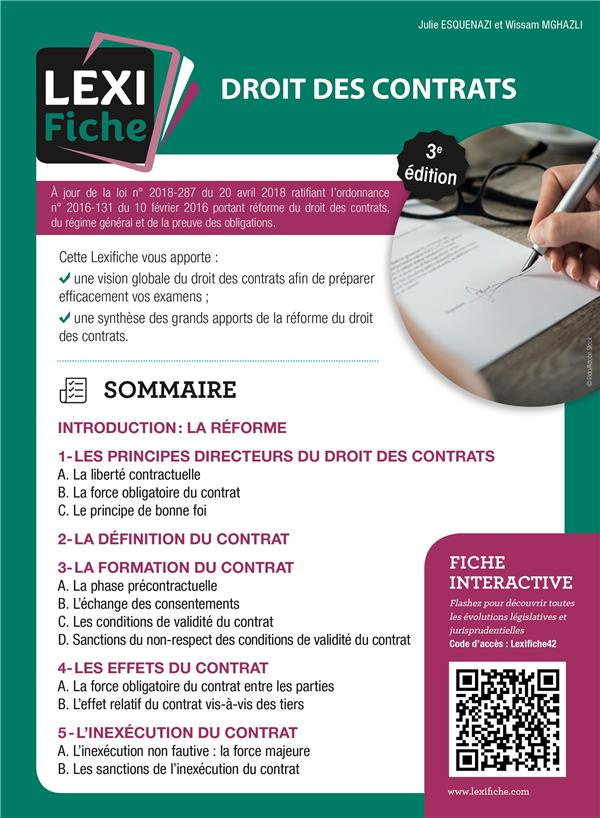Droit des contrats. 3e édition