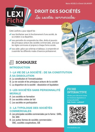 Droit des sociétés. Les sociétés commerciales, 2e édition
