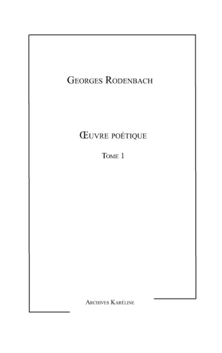 Oeuvre poétique Tome 1. 1