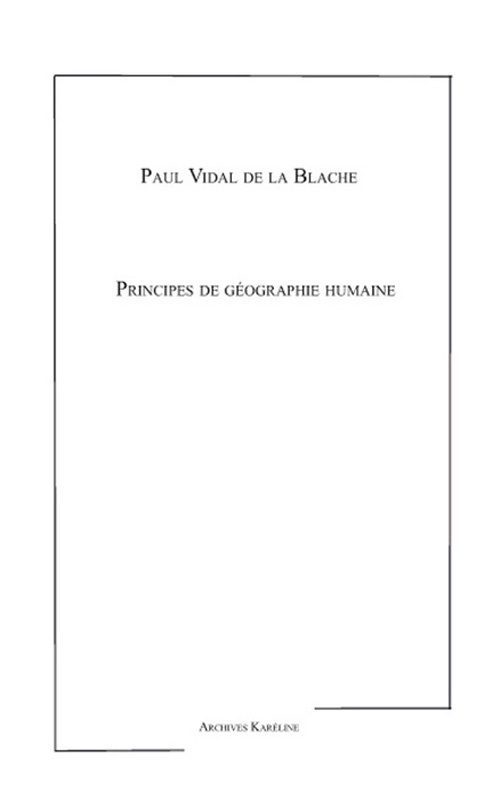 Principes de géographie humaine