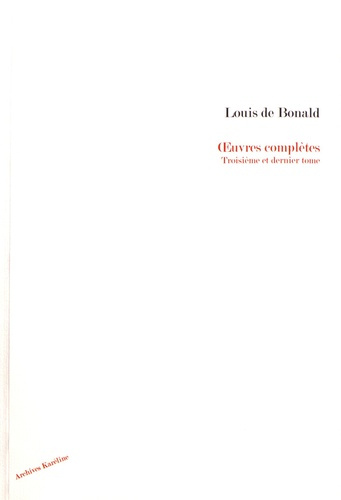 Oeuvres complètes. Tome 3