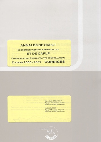 Annales de CAPET Economie et gestion administrative et de CAPLP communication administrative et bure