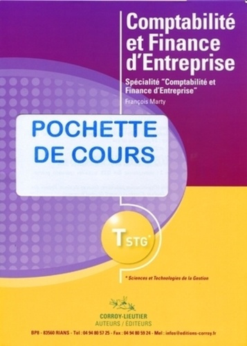 COMPTABILITE ET FINANCE D'ENTREPRISE - POCHETTE DE COURS - SPECIALITE "COMPTABILITE ET FINANCE D'ENT