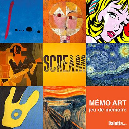 Mémo art. Boîte de jeu de 72 cartes   livret