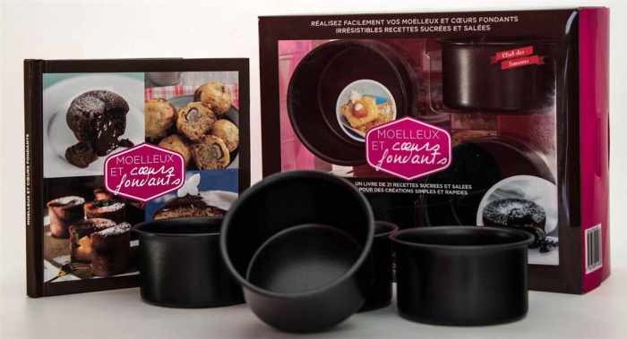 Moelleux et coeurs fondants. Coffret livre   4 moules