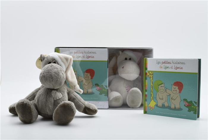 Les petites histoires de Léon et Léonie. Coffret avec une peluche de couleur rose
