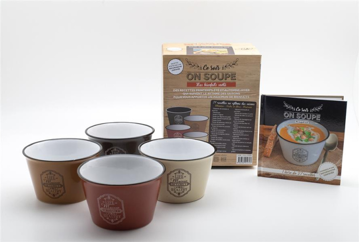 Coffret Ce soir on soupe - Mes bienfaits santé. Avec 4 bols