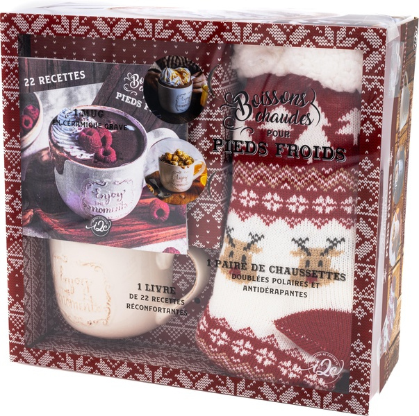 Bien dans mes chaussettes. Boissons chaudes, pour pieds froids. Avec un mug en céramique, 1 parie de
