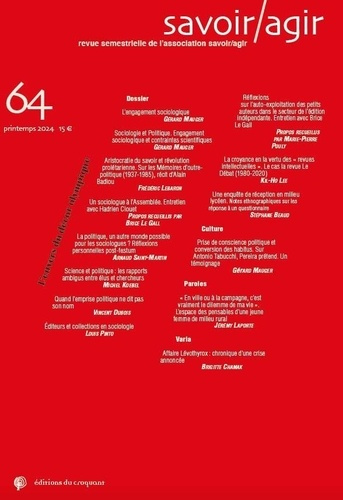 Savoir/Agir N° 64, printemps 2024 : L'envers du décor olympique