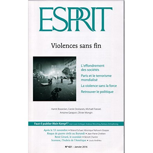 Esprit N° 421, janvier 2016 : Violences sans fin