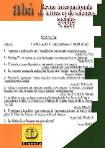 Abá - revue internationale de lettres et de sciences sociales N° 5