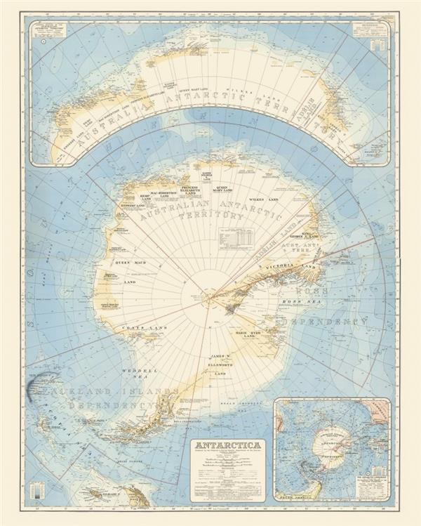 Antarctique. 85 x 68 cm, Edition bilingue français-anglais