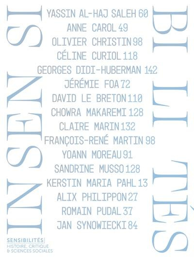 Sensibilités N° 11 : Insensibilités