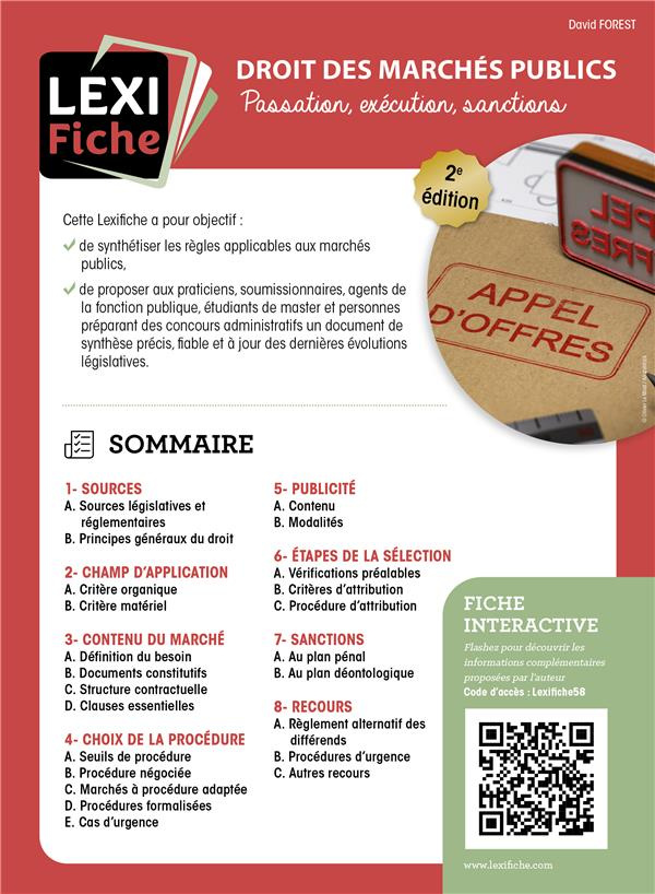 Droit des marchés publics. Passation, exécution, sanctions