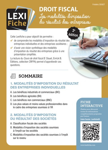 Droit fiscal. Les modalités d'imposition du résultat des entreprises, 2e édition