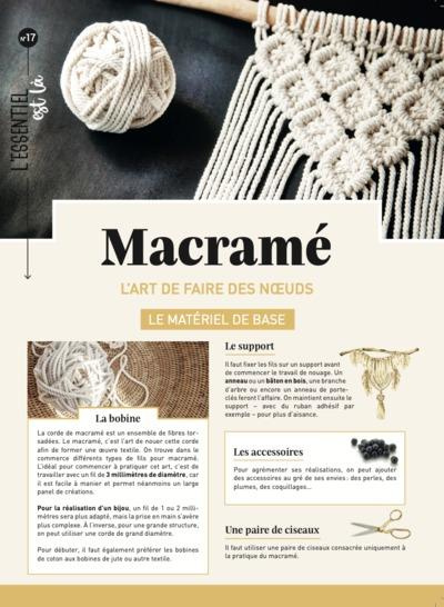 Macramé . L'art de faire des noeuds