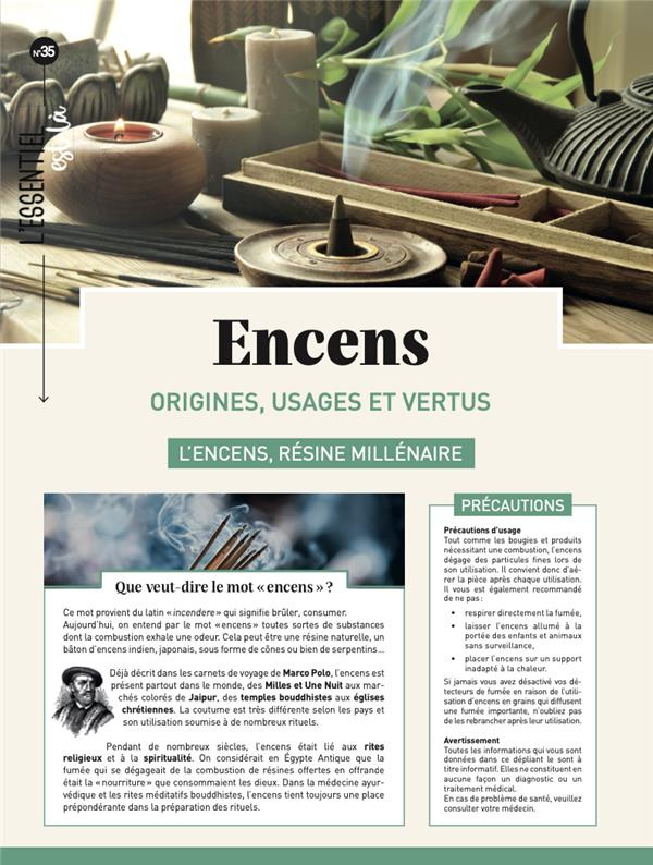 Encens. Origines, usages et vertus