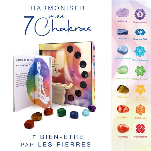 Harmoniser mes 7 chakras, le bien-être par les pierres. Avec 1 livre, 7 pierres naturelles certifiée