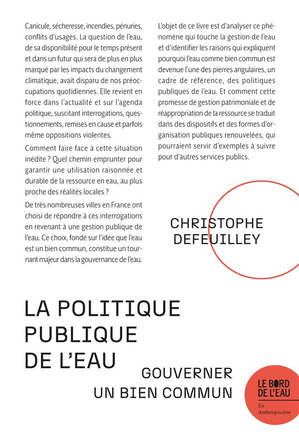 La politique publique de l’eau. Gouverner un bien commun
