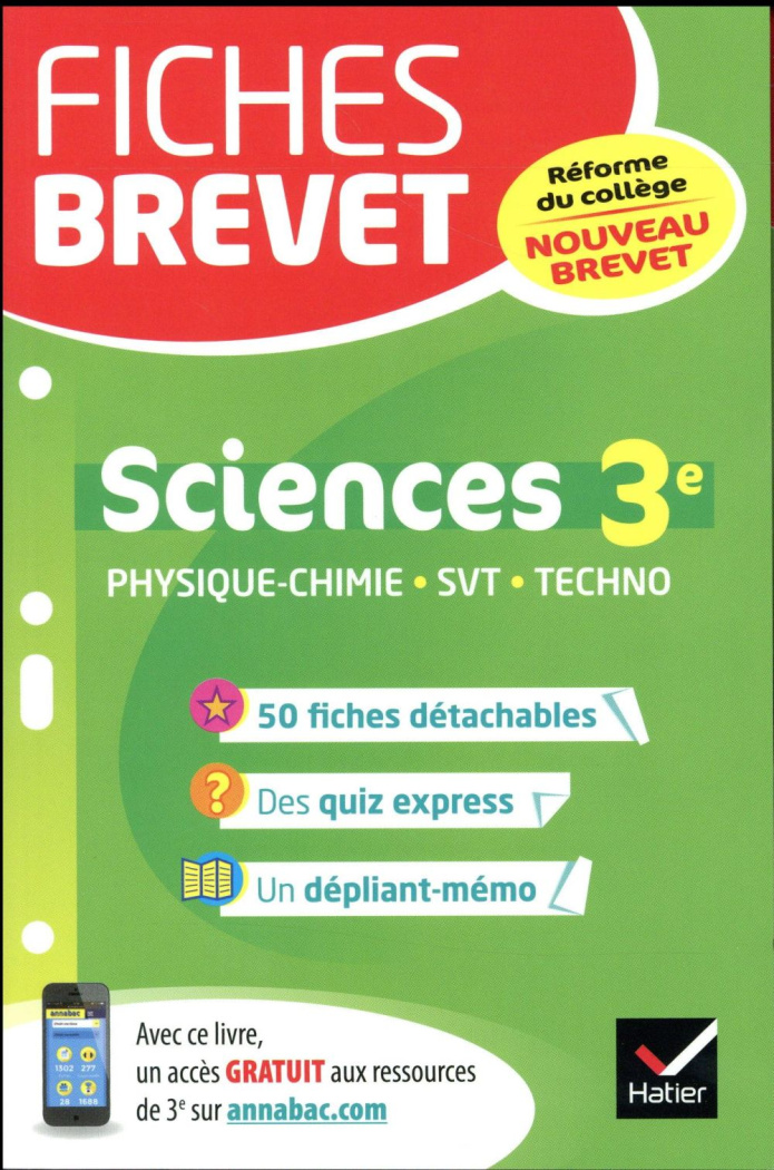 Sciences 3e. Nouveau brevet