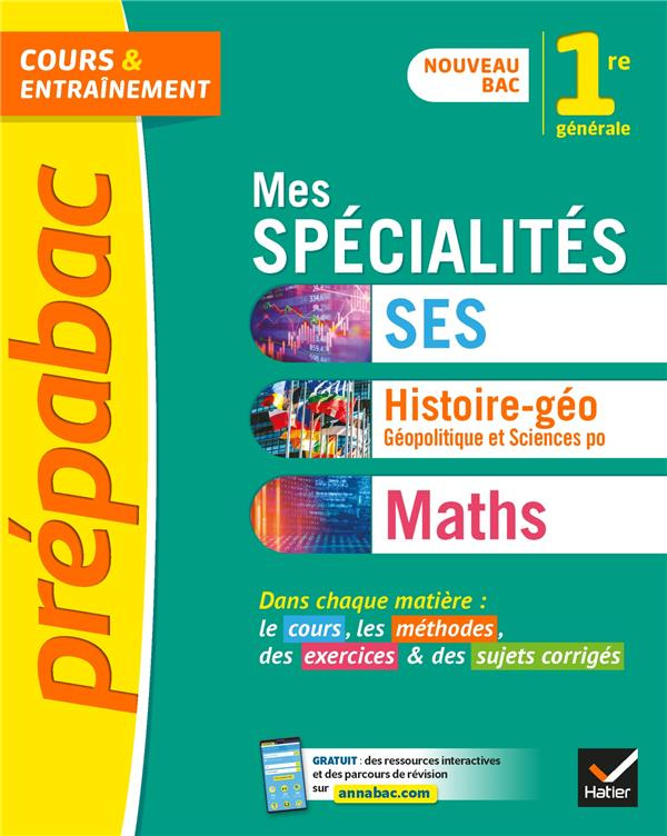 Mes spécialités SES, HGGSP, Maths 1re. Edition 2019-2020