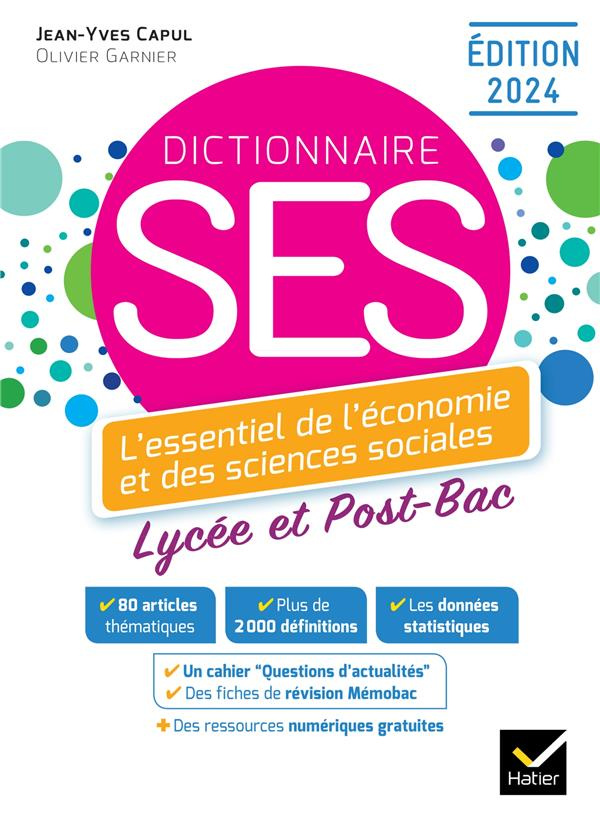 Dictionnaire SES - DICTIONNAIRE D'ECONOMIE ET DE SCIENCES SOCIALES - ED. 2024