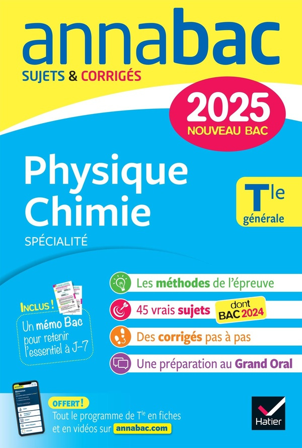 Physique-Chimie spécialité Tle générale. Sujets & Corrigés, Edition 2025