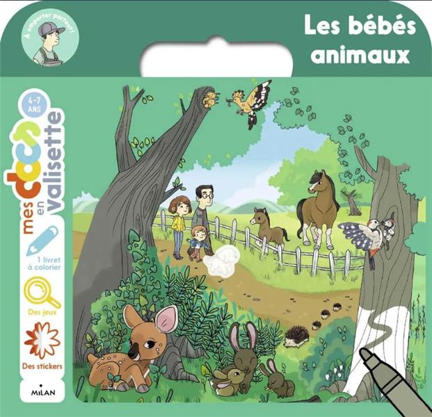 Les bébés animaux. Avec 1 livret de coloriage, 4 grandes images avec stickers, des jeux d'observatio