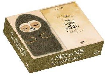 Coffret Les mains au chaud le coeur heureux ! Le livre Pour un instant relax avec 1 bouillote toute