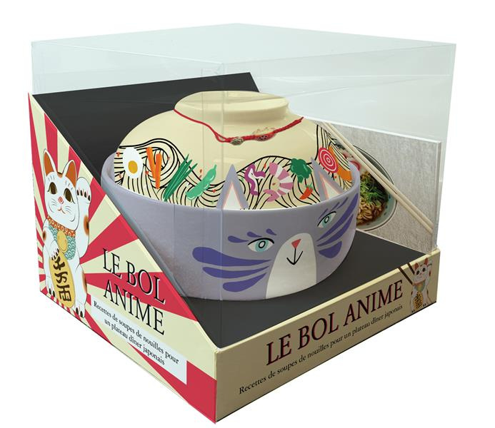 Coffret Le bol anime. Le livre de recettes Les soupes de nouilles des héros avec 1 bol et 1 paire de