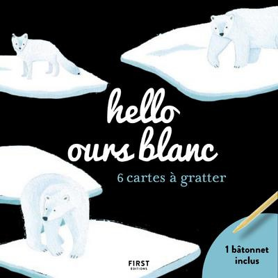 Hello L'ours blanc. 6 cartes à gratter et 1 batônnet inclus