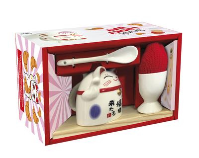 Brunch lucky day. Avec 1 coquetier et son bonnet, 1 cuillère en céramique, 1 planchette en bois, 1 m