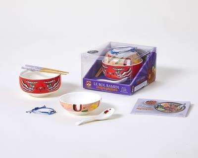 Le bol ramen du tigre qui pleure. Coffret avec 1 bol, 1 livre de recettes, 1 paire de baguette et 1