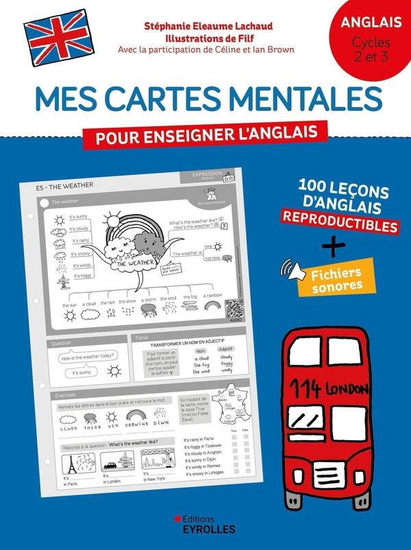 Mes cartes mentales pour enseigner l'anglais - Cycles 2 et 3. 100 leçons d'anglais reproductibles  